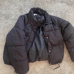 Topshop Women's Black Puffer Jacket